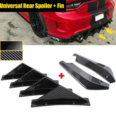 6 ΤΕΜ. Universal For Dodge Challenger SXT SRT 40cm Κάλυμμα διαχωριστή πίσω προφυλακτήρα + Σετ αεροτομής αυτοκινήτου διαχύτης πτερύγια καρχαρία