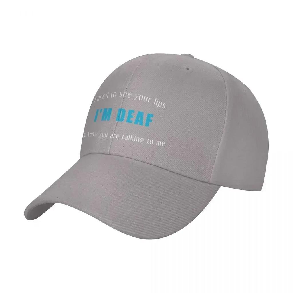 Deaf Awareness - I'm Deaf i need to see your lips to hear you Teal Baseball Cap Uv Protection Solar Hat Hood For Unisex Women's