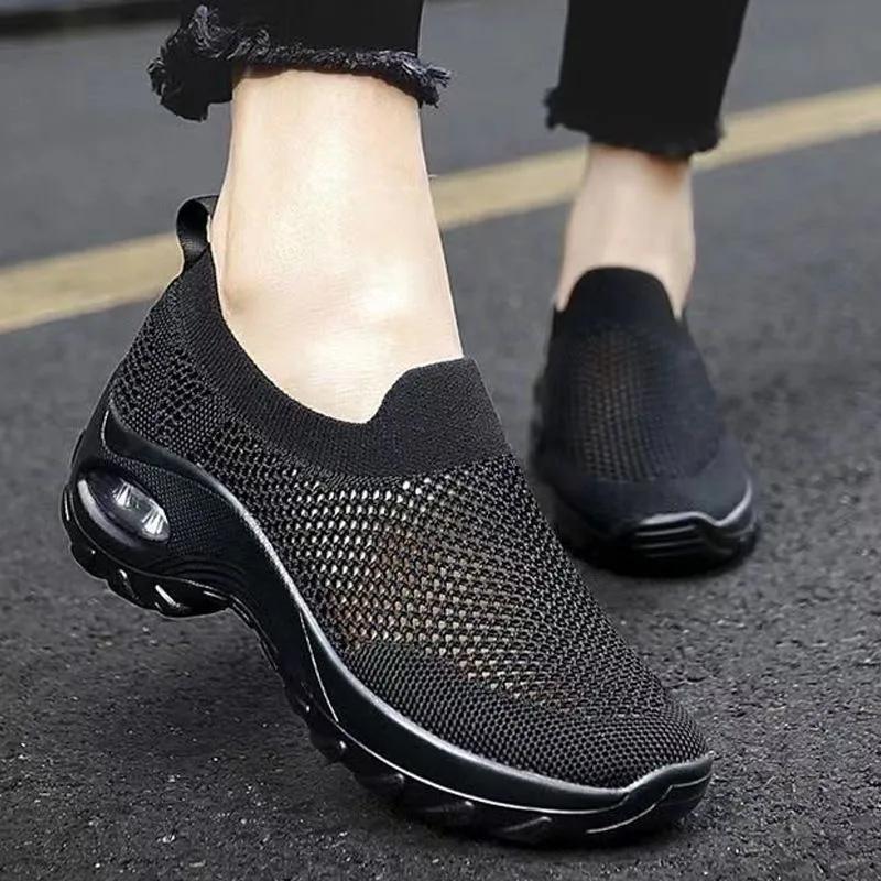 Fashion 2025 Fashion Ladies Shoes Slip-on Women's Vulcanize Shoes New Round Toe Outdoor Slip-Resistant Casual Breathable Sneakerszapatos
