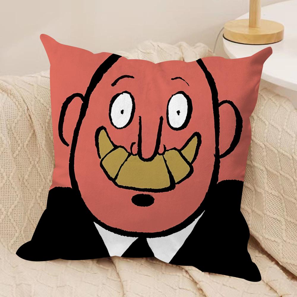 Aesthetic Art J-Jean-Jullien Cushion Cover Silky Short Plush Invisible Zipper Dustproof Sofa Pillow Case For Home Decor