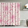 Pink Floral Shower Curtain: White Flower Bath Rug Decor for Bathroom Waterproof 3D Printing Home Decoration (Size Custom)