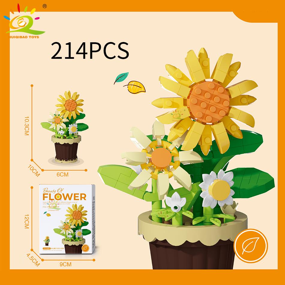 MOC Eternal Bouquet Micro Construction Blocks Flower Model DIY Home Desk Plant Decoration Assemble Block Toy Designed For Children