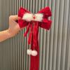 Children's Red Chinese Style Bow Hair Clip - New Year Accessory for Girls