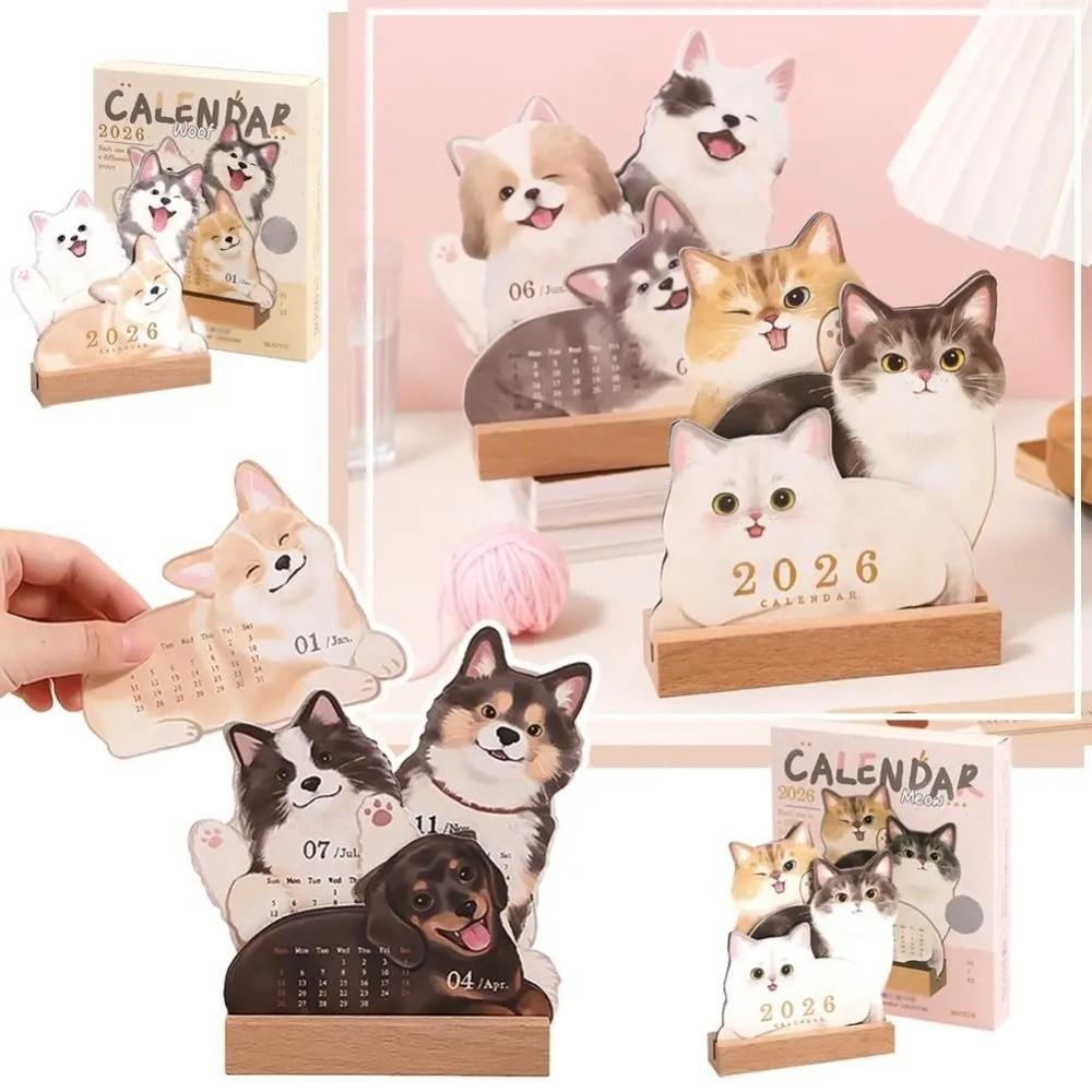 Schedule Kitty Calendar Time Planner Dog Cat Desktop Decoration Office School Supplies