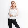European Style Women Perspectiv Lace Patchwork Turn-Down Collar Elegant Long Sleeve Shirts