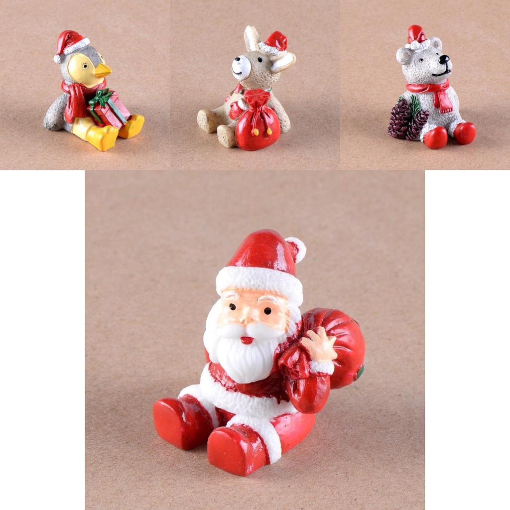 Adorable Diy Christmas Animal Resin Mini Landscape Decorations For Home Gardens