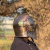 Barbuta Helm Poliertes Finish Mittelalterliche Ritterrüstung Stahlhelm LARP Cosplay Halloween Kostüm Visierhelm.