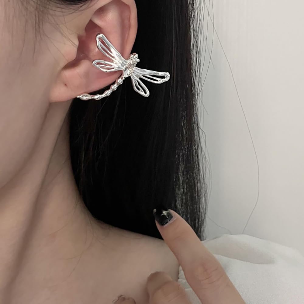 Pink Butterfly Ear Cuff Earrings for Women Girls Fashion Bowknot No Piercing Clips Earring Fake Piercing Ballet Clip on Jewelry