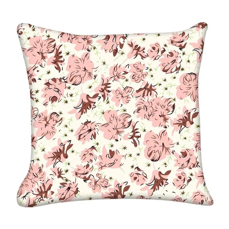 45X45CM Modern Watercolor Floral Print Pillowcase Living Room Sofa Office Seat Car Cushion Cover Home Decor  Wholesale