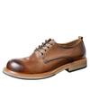 Business Derby Men'S Leather Shoes British Round Head High-End Soft Leather Soft Sole Casual Leather Men'S Shoes