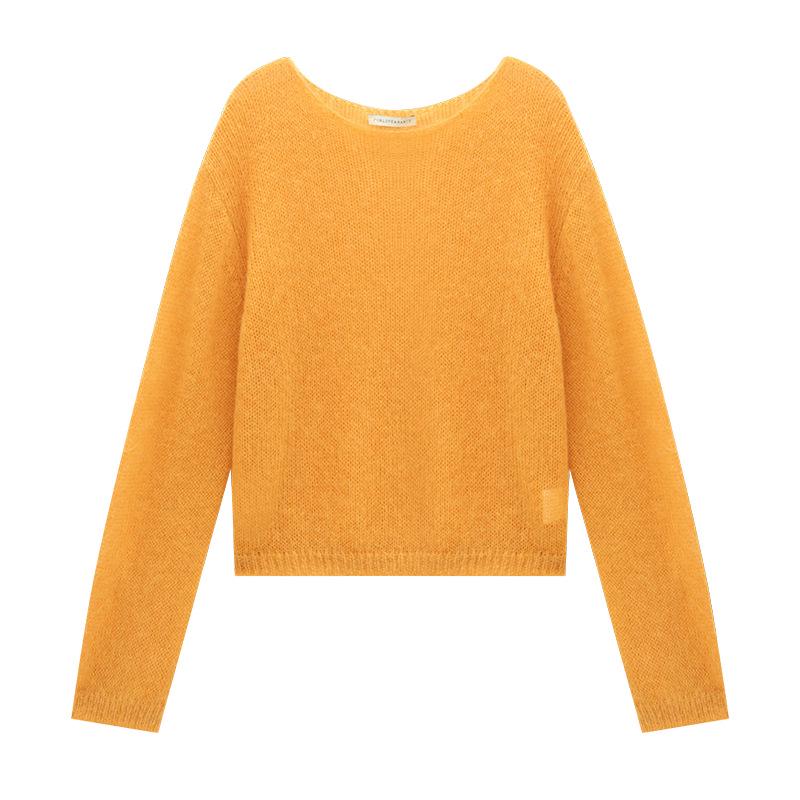 

Love & Nancy Весна 2025 Dopamine Длинный рукав свитер-пуловер - Ленивый стиль One Size