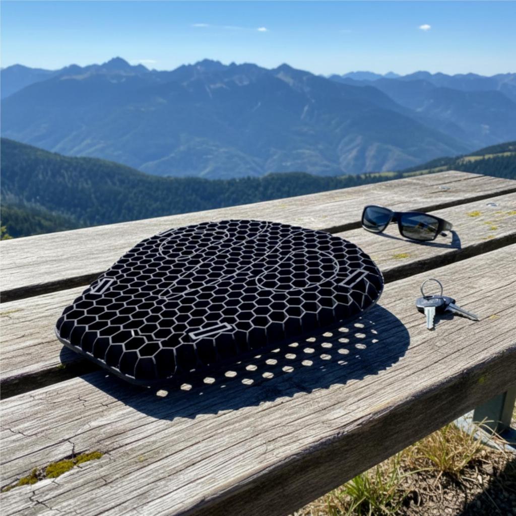 Motorcycle Cushioned Seat Pad Cushion Honeycomb Contoured for Motorcyclists