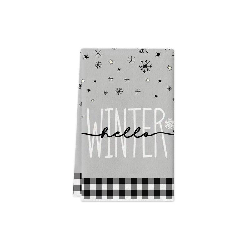 Christmas Kitchen Towel Nordic Style Snowman Print Dish Multipurpose Cotton Tea Home Holiday Decor