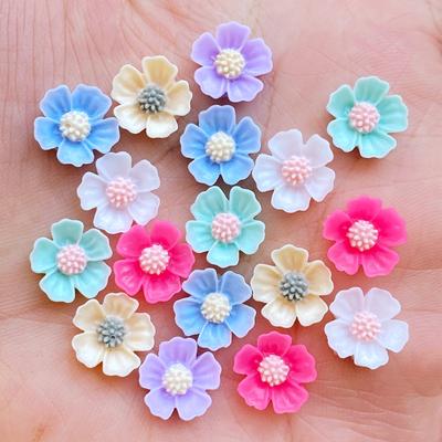 80Pcs New Cute Mixed Mini Chrysanthemum Flowers Flat Back Resin Cabochons Scrapbooking DIY Jewelry Craft Decoration Accessorie