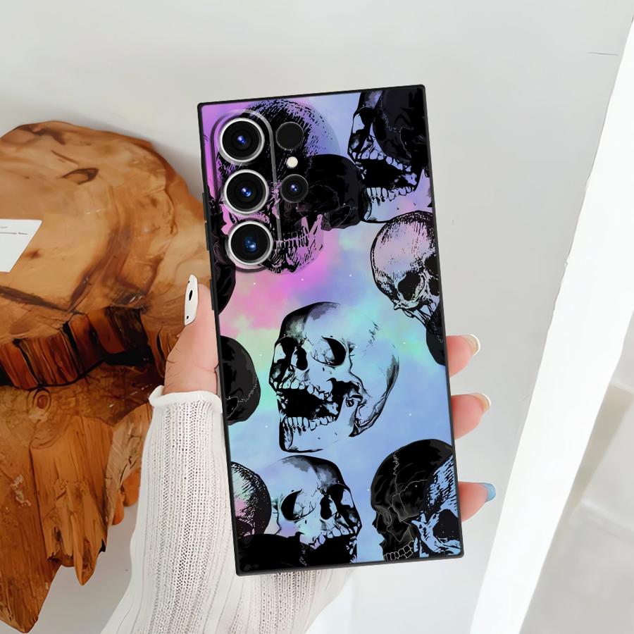 Totenkopf Kunst Funda für Samsung Galaxy S24 Plus S21 FE S23 S10 S9 Note 20 Ultra 8 9 10 S25 Ultra S20 Handyhülle Handyhülle