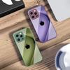 Simple Gradient Purple For iPhone 16 E 15 14 13 Plus 12 mini 11 Pro Max XR Xs Max 16E X 7 8 6 6S 22 Tempered Glass Phone Case