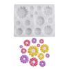 11 Cavity Flower Silicone Mold for Candle Making and Resin Craft, Assorted Floral Shapes In One Flexible Sheet for Reusable Plaster Casting Projects