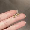 Fashionable 6mm Simple Square Artificial Crystal Hoop Earrings Classic Female Earrings Shiny Small Earrings For  Women Jewelry