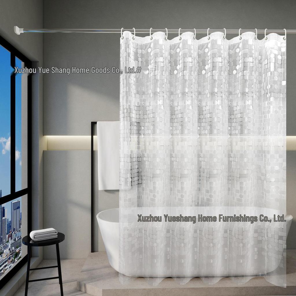 PEVA Waterproof Anti-Mold Transparent Bathroom Shower Curtain with Magnets