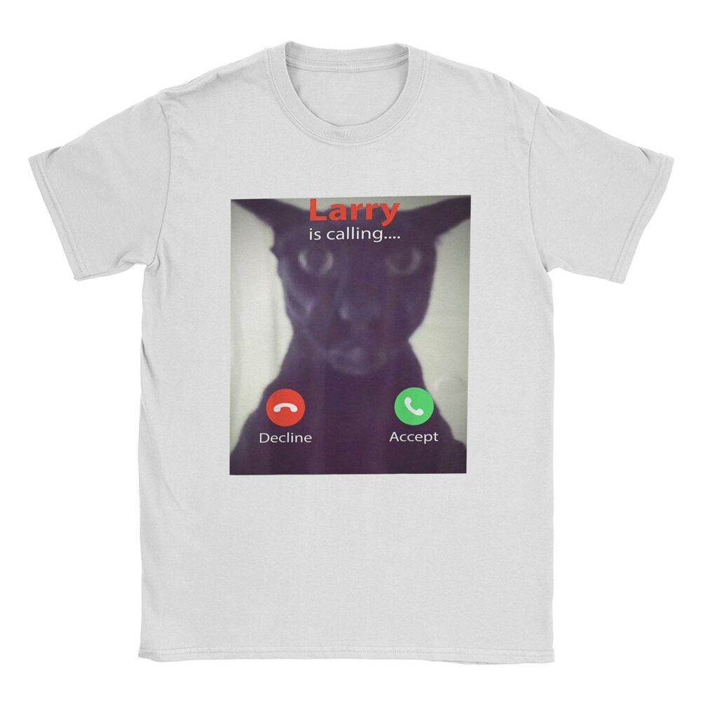 Funny Evil Larry Cat Dank Brainrot Meme Men's T Shirts  Novelty Tees Short Sleeve Round Collar T-Shirts 100% Cotton New Tops