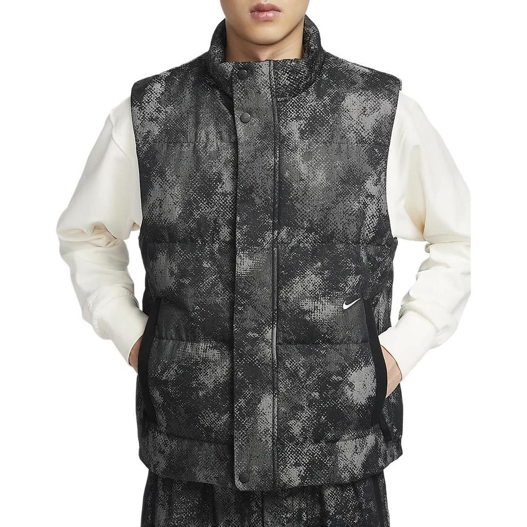 Nike Water-Resistant Basketball Warmth Elegant Jacquard Vest Men vests Black White HF7721010