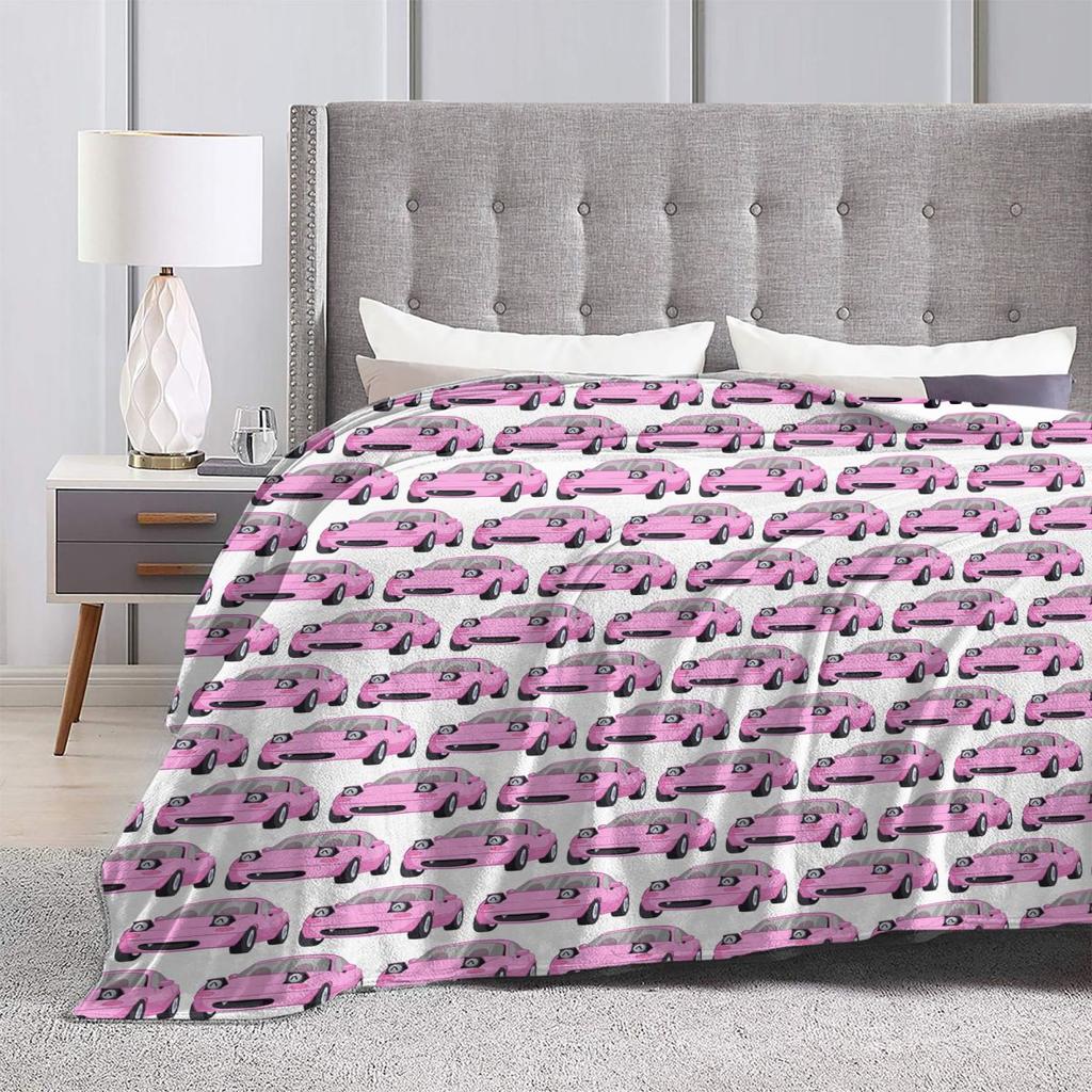 Cute Miata Face  Blankets Soft Warm Flannel Throw Blanket Plush for Bed Living room Picnic Travel Home Couch