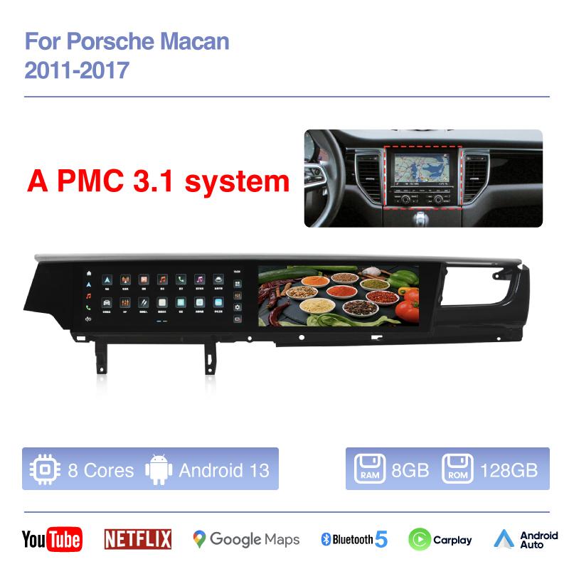 12.3Inch Dual screen Android 13 For Porsche Macan 2011-2017 Car Multimedia Video Player GPS Navigation Radio Carplay 4G Auto 360
