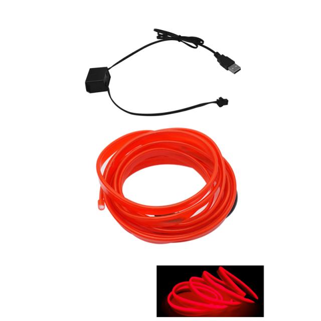 

Салон автомобиля светодиодный декоративный светильник EL проводка неоновая лента для авто DIY гибкий окружающий свет USB вечерние атмосферный диод 100cm