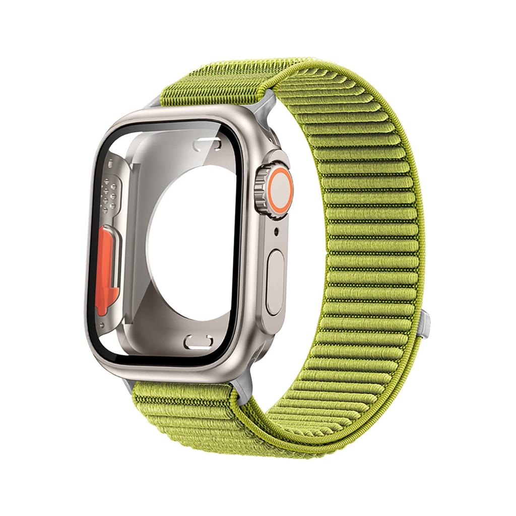 Armband+Hülle Für Apple Watch S11 10 9 8 7 6 5 4 Nylon Sportband Glas+Vollständige Abdeckung Bumper Für Iwatch 46 45 44 40 41mm Armband