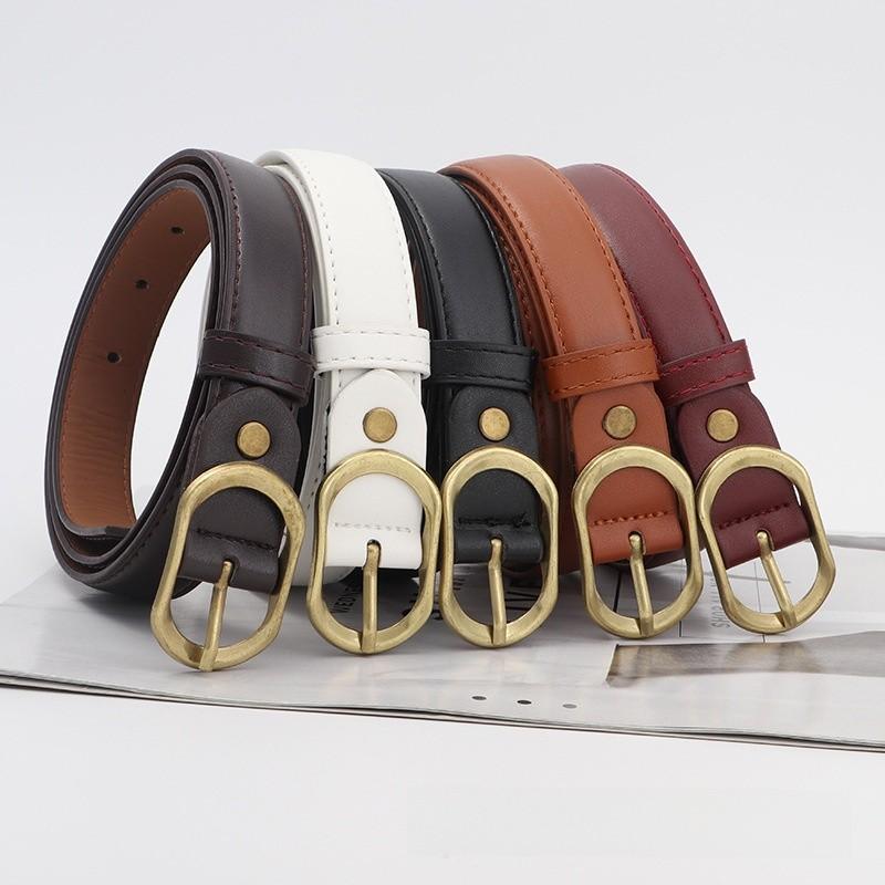 Womens Spring Simple Belt With Alloy Buckle For Everyday Jeans And Skirts