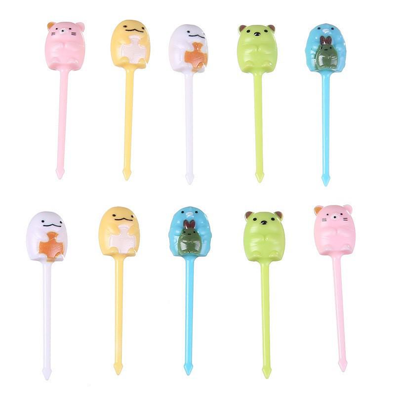 Kinderen Anime-Stijl Dier Vruchtenvork Prikkertjes Set - Giraffe Cartoon Ontwerp voor Bento en Snacks