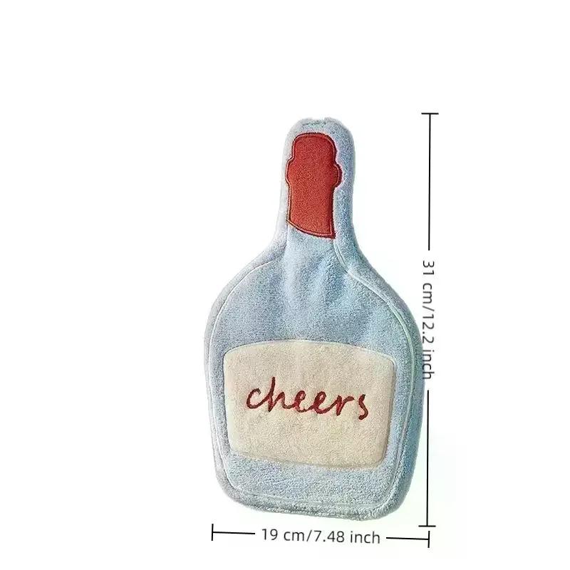 Double-Layer Cartoon Bottle Hand Towel, Thickened Quick Drying, Hanging Design, Kitchen Towel, Cleaning Rag, Bathroom, Home Use