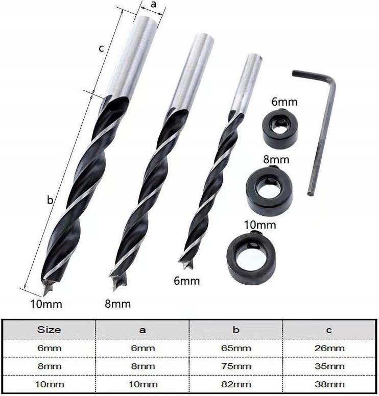 Template for Invisible Pocket Joints with Drill Bits for Wood