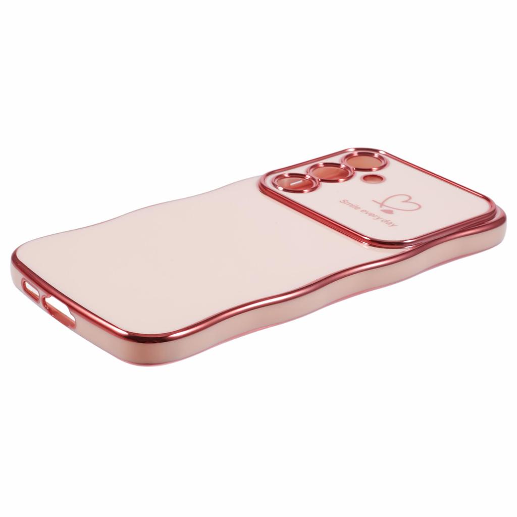 Etui na Samsunga Galaxy S24 FE z sercami, pokrowiec na telefon z TPU, ramka z falą, duże okienko