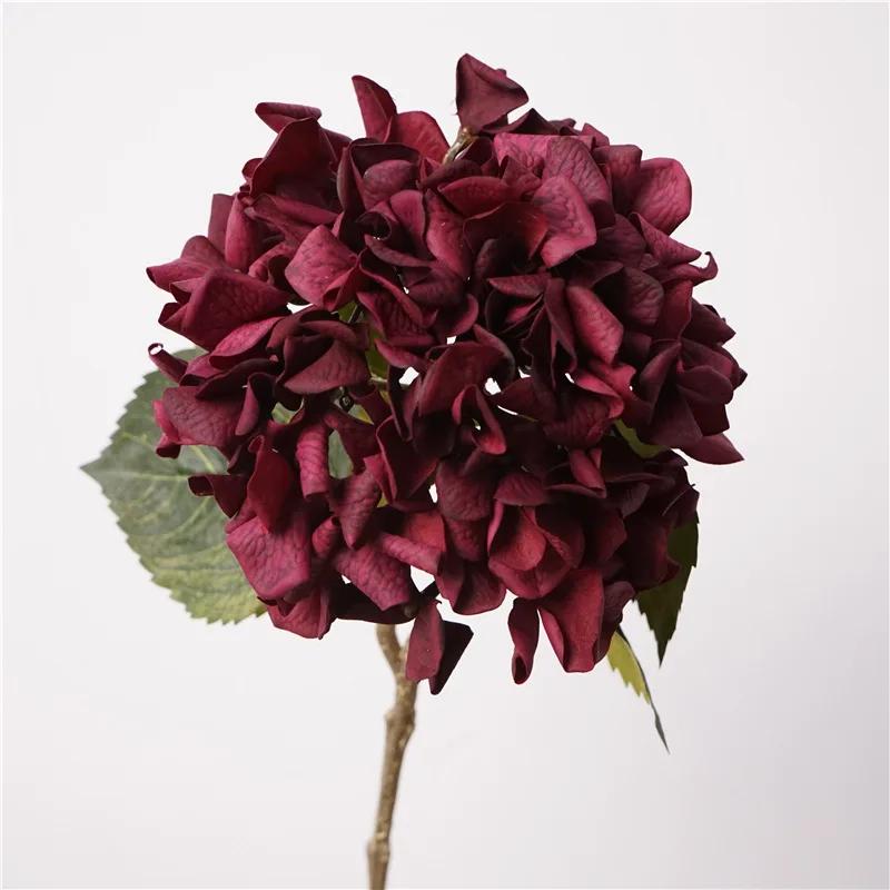 

4Pcs/lot Moisturizing Autumn Hydrangea Real Touch Artificial Flowers Bridal Bouquet Wedding Decor Party Home Flower Arrangement