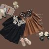 French Retro Girls' Princess Dress - 2026 Spring, Stand Collar, Long Sleeve, Stylish Court Style
