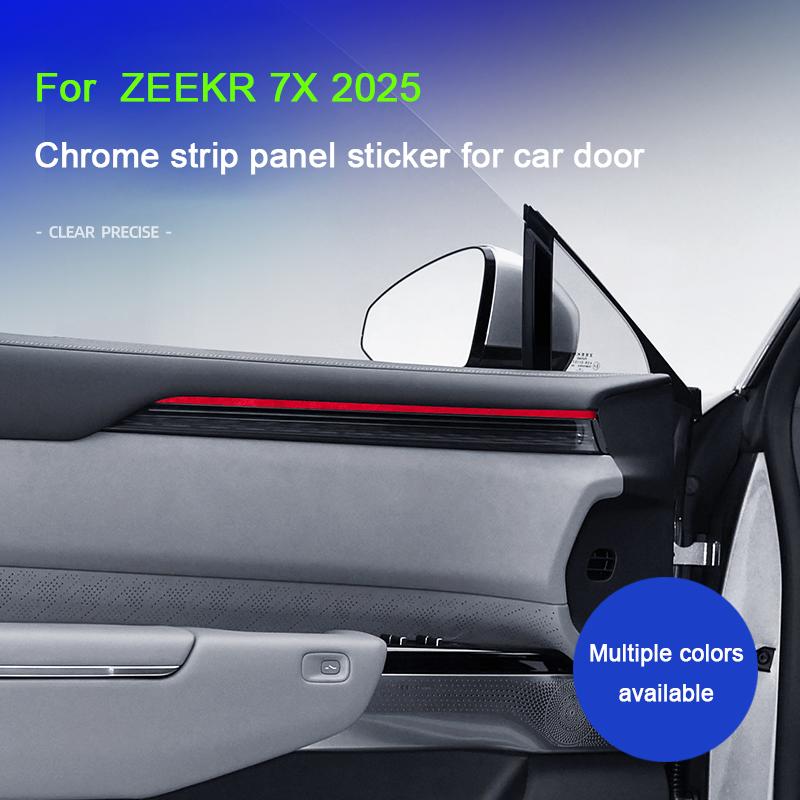 For Zeekr 7X 2024 2025 Super Suede Overlay On The Car Inner Door Panel Trim Strip Decorative Stickers Interior Accessories
