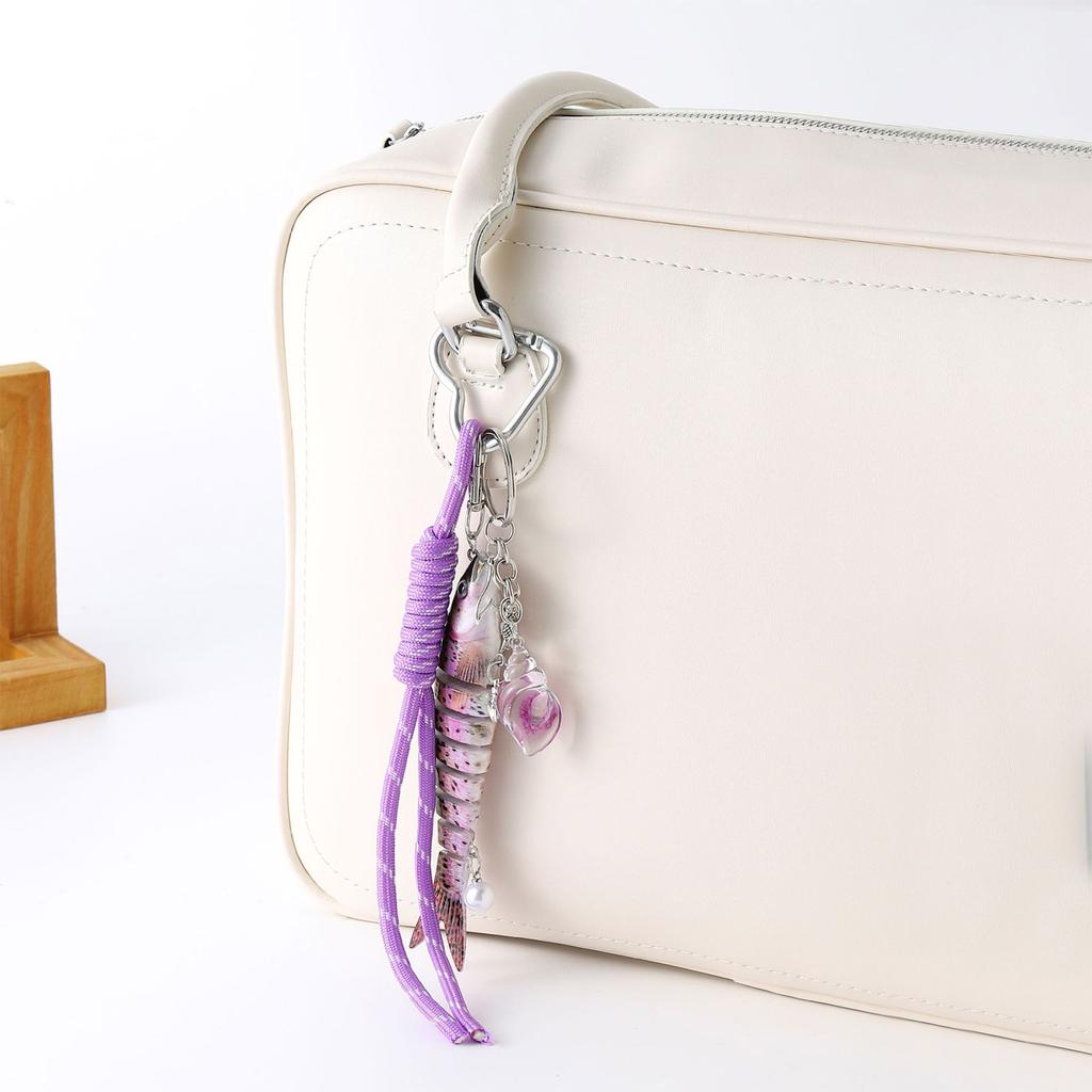 Articulated Fishing Lure Keyring Flexible Body Handmade Keychain Decoration Bag Accessory for Fishing Enthusiast