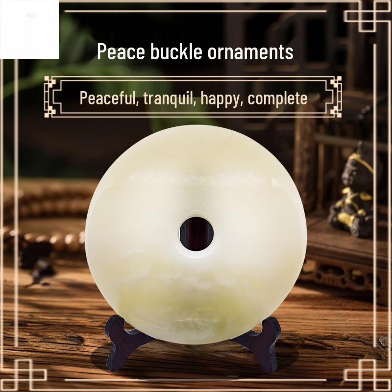 

Afghan Jade Peace Buckle Ornament for Office or Entrance Hall Decoration 13CM with Tripod