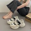 Summer dad shoes girl 2025 new mesh breathable hollow Velcro bag head thick sole heightening sports sandals