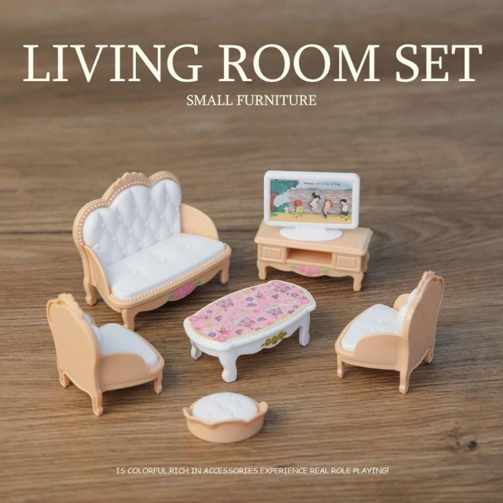 Mini Home Miniature Kitchen Bathroom 1:12 Scale Doll Living Room Dollhouse Furniture Set  Kids Toys