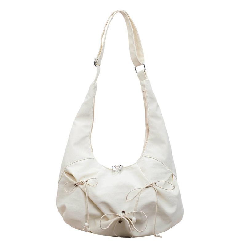 Simple Chic Bow Waterdrop Shape Shoulder Bag With Polyester Material For Casual Outings