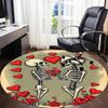 1pc Love Skeletons Office Round Area Rug, Indoor Mat Suitable ForOffice, Under Office Chairs Bedroom Living Room Home Decor, D128