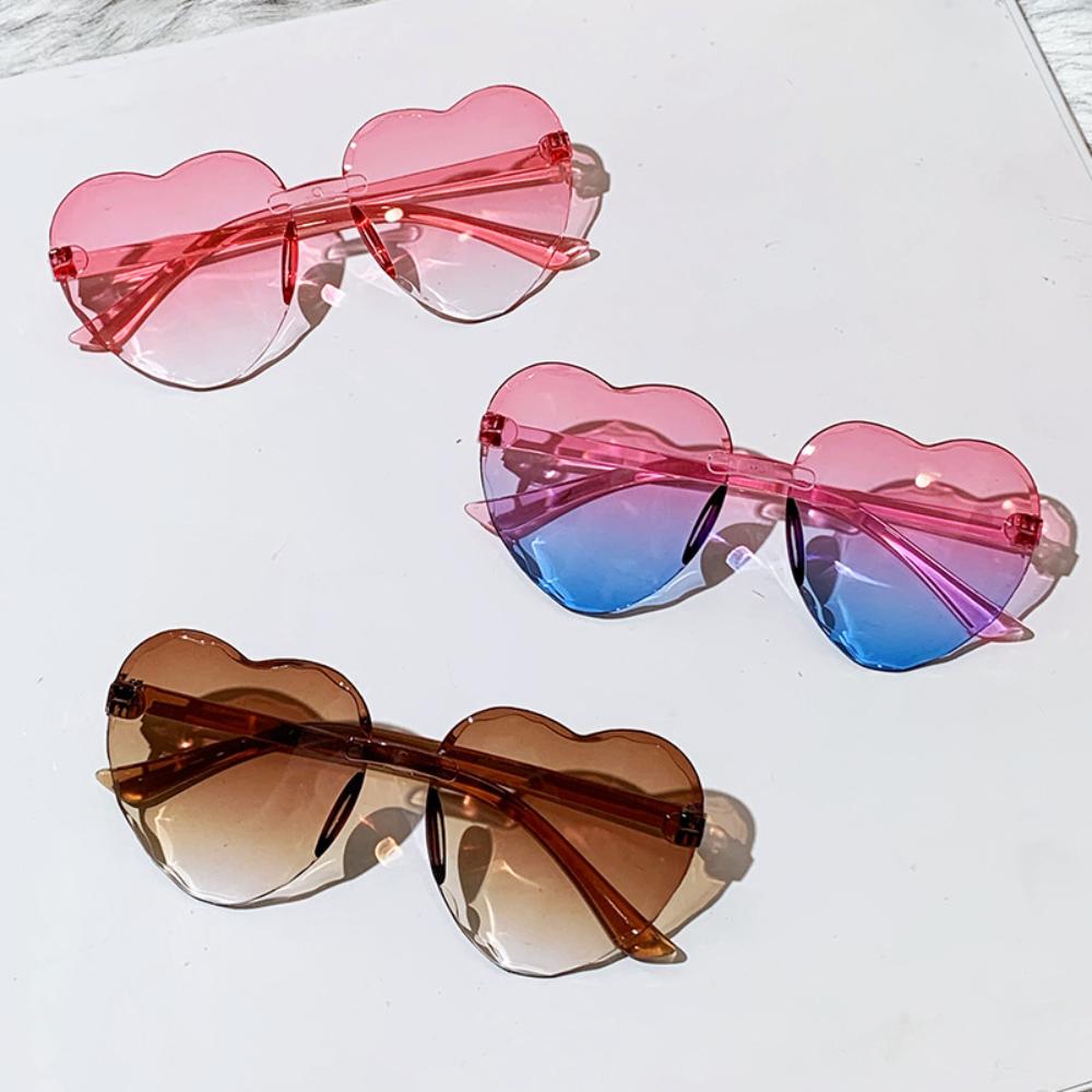 Fashion Jelly Gradient Children Heart-shaped Lenses Sunglasses Outdoor Sun Protection Glasses Colorful Sun Glasses Goggles