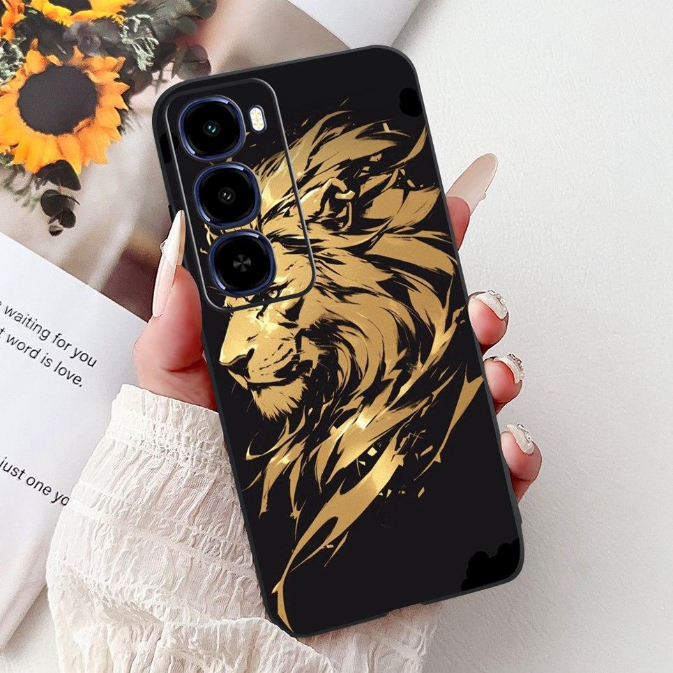 Cool Dragon Lion Tiger Cartoon 2D Printed Pattern Casing For Itel City 100 City100 Case Soft Silicone Black Back Cover Landscape