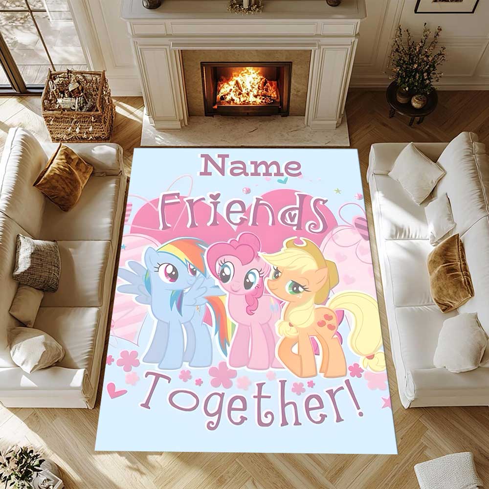Little Pony (10) Customize your name rug, office chair cushion, home bedroom living room gift.