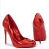 12cm Moda Europea Pelle Verniciata Rossa Punta Tonda Tacchi Sottili a Spillo Taglia Grande Scarpe da Donna Eleganti Per Pole Dance e Spettacolo da Palcoscenico WZ-091-2