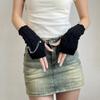 Elastic Knitted Arm Warmers Star Fingerless Gloves Streetwear Y2K Warm Sleeves  Girl Party