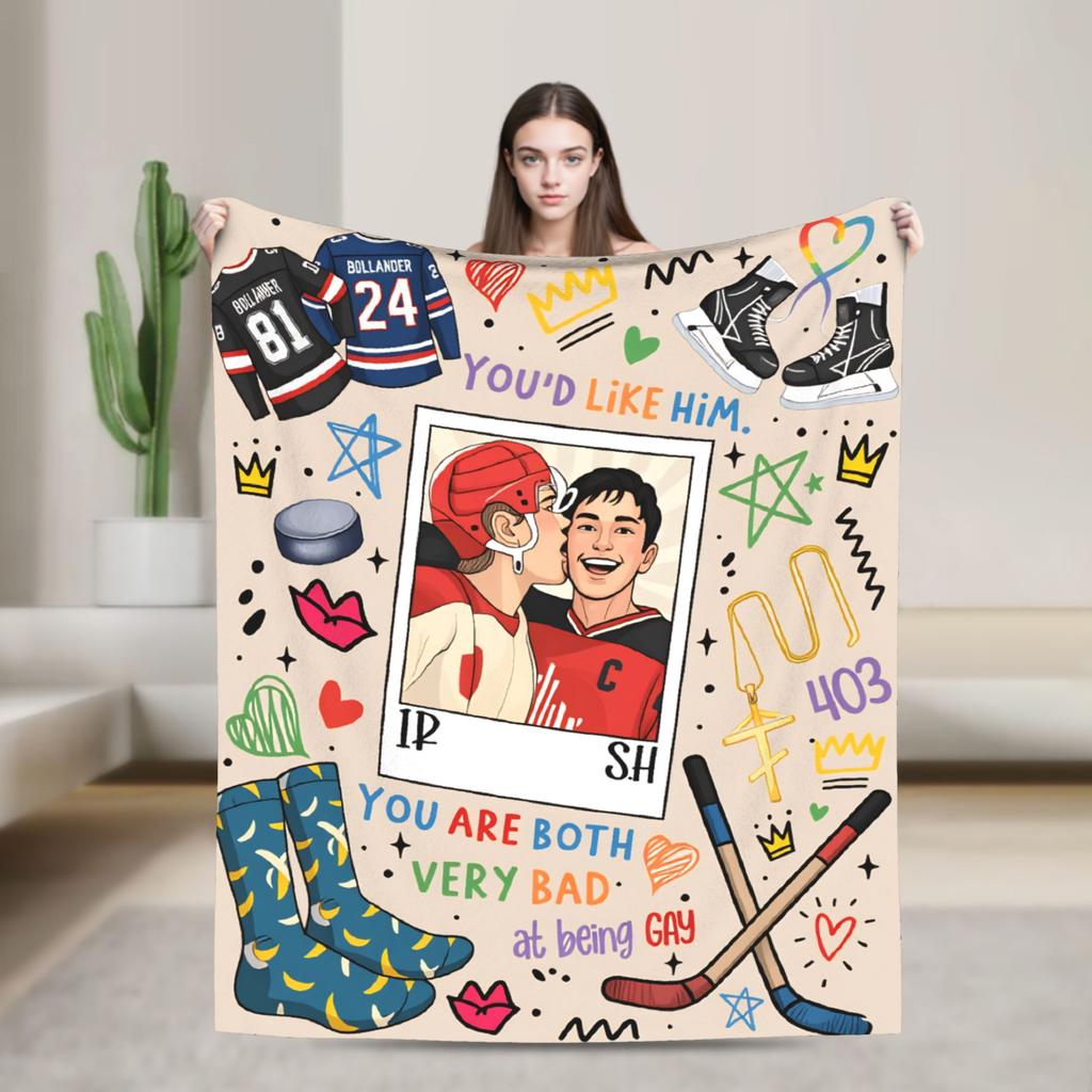 Heated Rivalry Movie Knitted Blankets Fleece Throw Blanket Bed Sofa Decoration Soft Warm Bedsprea