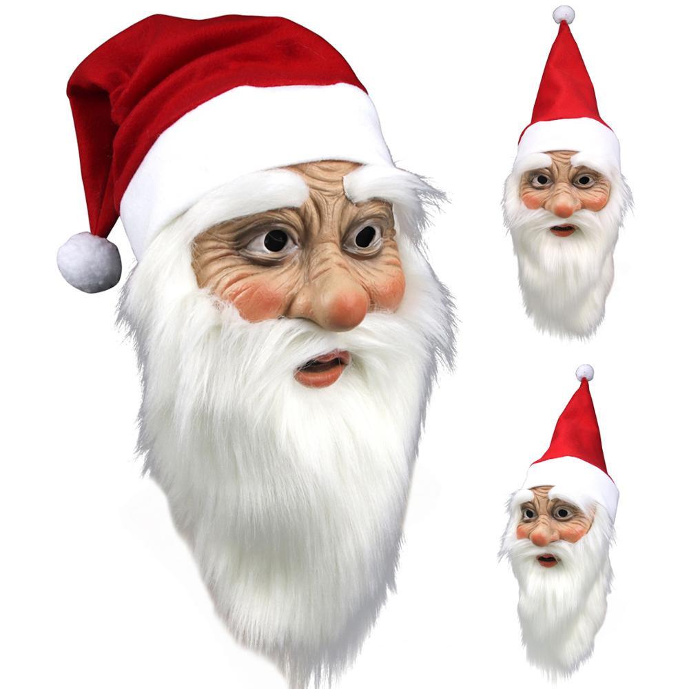 Merry Christmas Santa Claus Latex Mask Santa Claus Masquerade Dress Xmas Party